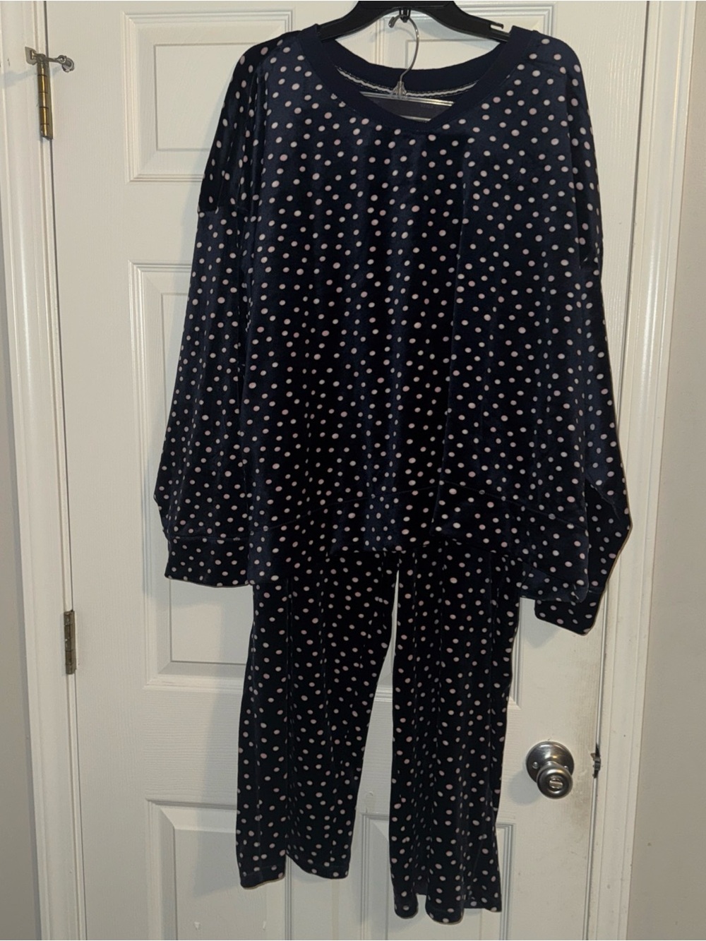 Nautica Navy with Light Pink Polka Dot Pajama Set
